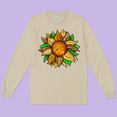 Pineapple Sunflower Long Sleeve Tee Designed By Zillion Design Studio