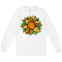 White pineapple sunflower Long Sleeve Tee - Zillion Design Studio