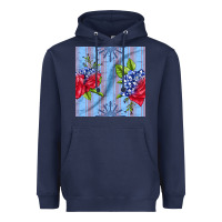 Navy patriotic rose Heavyweight Hoodie - BundleAndBundleShop