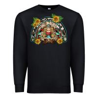 Black western gnome sunflowers rainbow Premium Sweatshirt - BarkalooDesign