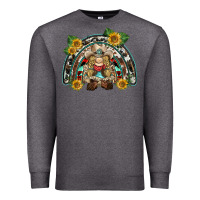 Charcoal Heather western gnome sunflowers rainbow Premium Sweatshirt - BarkalooDesign