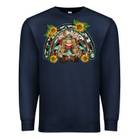 Navy western gnome sunflowers rainbow Premium Sweatshirt - BarkalooDesign