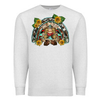 Oatmeal Heather western gnome sunflowers rainbow Premium Sweatshirt - BarkalooDesign