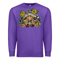 Purple western gnome sunflowers rainbow Premium Sweatshirt - BarkalooDesign