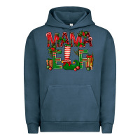 Pigment Midnight Navy Christmas Mama Elf Urban Hoodie - BundleAndBundleShop