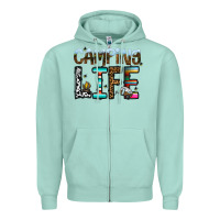Seafoam camping life Zipper Hoodie - CowhideDigitalArt