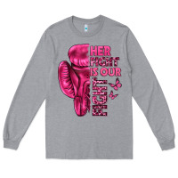Heather Grey Her Fight Is Our Fight Cancer Long Sleeve Tee - texasbilliewilder