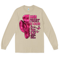Mushroom Her Fight Is Our Fight Cancer Long Sleeve Tee - texasbilliewilder