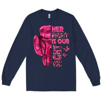 Navy Her Fight Is Our Fight Cancer Long Sleeve Tee - texasbilliewilder