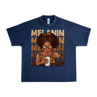 Navy melanin kid Urban Heavy Tee - texasbilliewilder