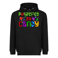 Black powered by candy with lollipops Heavyweight Hoodie - AdoDesignShop