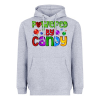 Heather Grey powered by candy with lollipops Heavyweight Hoodie - AdoDesignShop