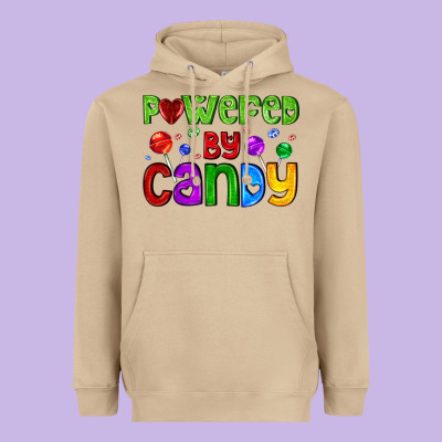 Powered By Candy With Lollipops Heavyweight Hoodie Designed By Adodesignshop