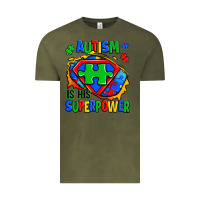 Vintage Olive autism is his superpower ripped Vintage Tee - Zillion Design Studio
