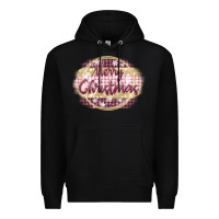 Black merry christmas pink Premium Hoodie - MaliasSmallBusiness