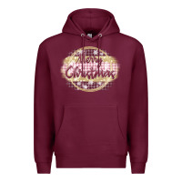 Burgundy merry christmas pink Premium Hoodie - MaliasSmallBusiness