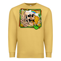Antique Gold st patricks day peace skull Premium Sweatshirt - Jasminsmagicworld