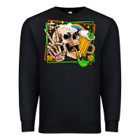 Black st patricks day peace skull Premium Sweatshirt - Jasminsmagicworld