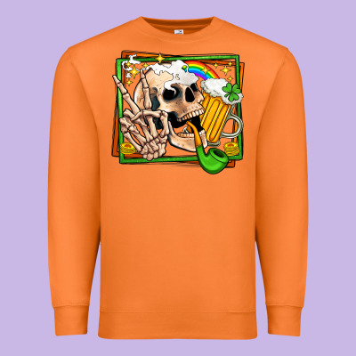 St Patricks Day Peace Skull Premium Sweatshirt Designed By Jasminsmagicworld