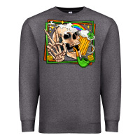 Charcoal Heather st patricks day peace skull Premium Sweatshirt - Jasminsmagicworld