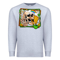 Heather Grey st patricks day peace skull Premium Sweatshirt - Jasminsmagicworld