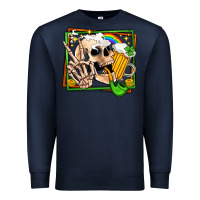 Navy st patricks day peace skull Premium Sweatshirt - Jasminsmagicworld