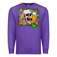 Purple st patricks day peace skull Premium Sweatshirt - Jasminsmagicworld