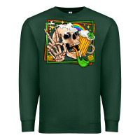 Sports Green st patricks day peace skull Premium Sweatshirt - Jasminsmagicworld