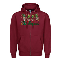 Burgundy Elf squad skulls Zipper Hoodie - FaDigitalArtStudio