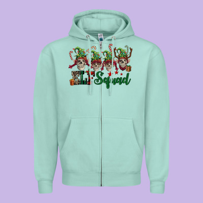 Elf Squad Skulls Zipper Hoodie Designed By Fadigitalartstudio