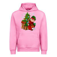 Fuchsia Pink Santa's Elf Christmas Urban Hoodie - BundleAndBundleShop