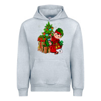 Heather Grey Santa's Elf Christmas Urban Hoodie - BundleAndBundleShop