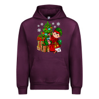 Mauve Wine Santa's Elf Christmas Urban Hoodie - BundleAndBundleShop