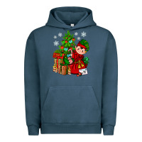 Pigment Midnight Navy Santa's Elf Christmas Urban Hoodie - BundleAndBundleShop