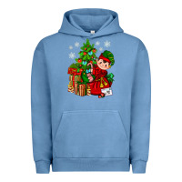 Pigment Pebble Blue Santa's Elf Christmas Urban Hoodie - BundleAndBundleShop