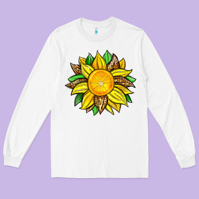 Lemon Sunflower Long Sleeve Tee Designed By Zillion Design Studio