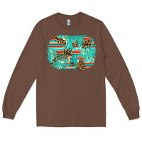 Chestnut leopard turquoise glitter background Long Sleeve Tee - AdoDesignShop