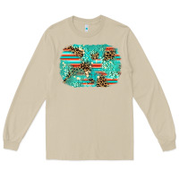 Mushroom leopard turquoise glitter background Long Sleeve Tee - AdoDesignShop
