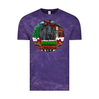 Cloud Purple Black Angus Cattle Merry Christmas Vintage Tee - RanaPortraitStore