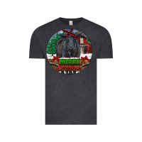 Black Angus Cattle Merry Christmas Vintage Tee | Teevron