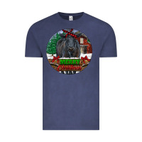 Vintage Denim Black Angus Cattle Merry Christmas Vintage Tee - RanaPortraitStore