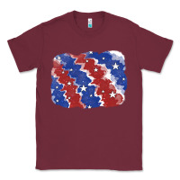Burgundy Patriotic tie dye background Classic Tee - CowGirlArtShop