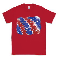 Red Patriotic tie dye background Classic Tee - CowGirlArtShop