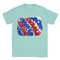 Seafoam Patriotic tie dye background Classic Tee - CowGirlArtShop