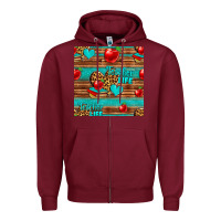 Burgundy teacher life seamless pattern Zipper Hoodie - HRA Design Shop