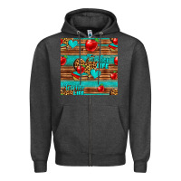 Charcoal Heather teacher life seamless pattern Zipper Hoodie - HRA Design Shop