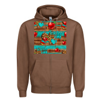 Chestnut teacher life seamless pattern Zipper Hoodie - HRA Design Shop
