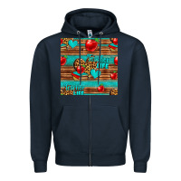 Navy teacher life seamless pattern Zipper Hoodie - HRA Design Shop
