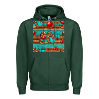 Sports Green teacher life seamless pattern Zipper Hoodie - HRA Design Shop