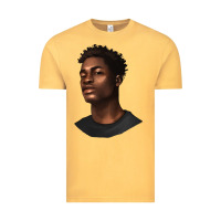 Vintage Mustard afro man Vintage Tee - texasbilliewilder